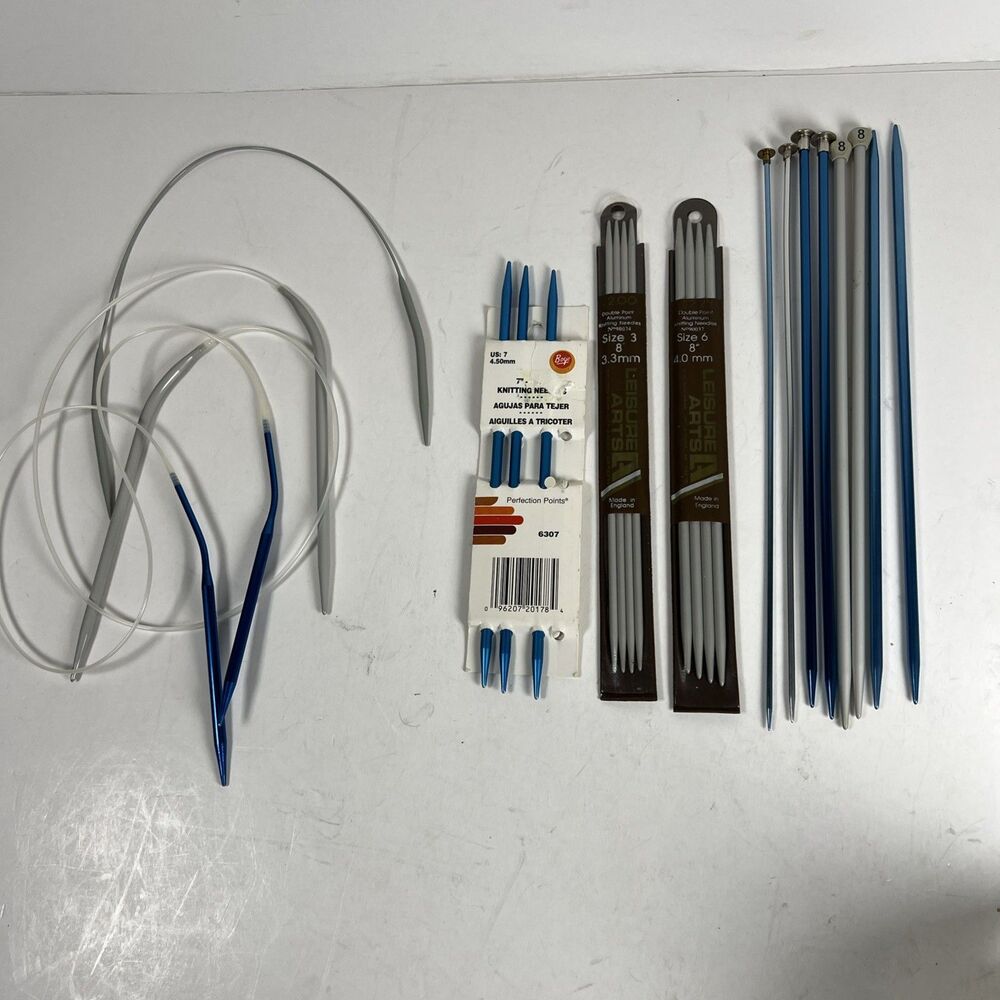 I9 Aluminum Knitting Needles Sizes 1,2,3,6,7,8, Various Brands/Lengths